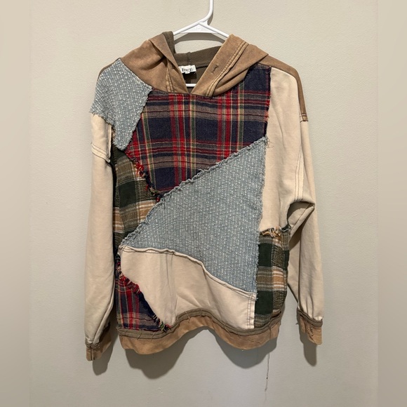 BKE Tops - BKE patchwork hoodie